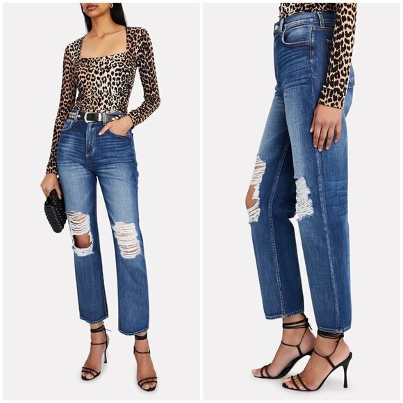 💕L'AGENCE💕 Ezra Ultra High Rise Relaxed Stovepipe Jeans ~ Newberry Blue 27 NWT - Picture 5 of 16